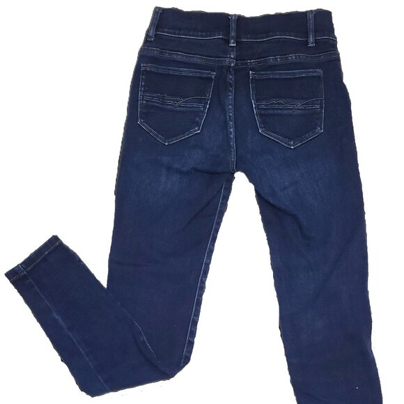 NY&Co Soho High Waist Skinny Jeans Legging Dark Wash 2 Button Stretch Size 2 EUC - Picture 2 of 7